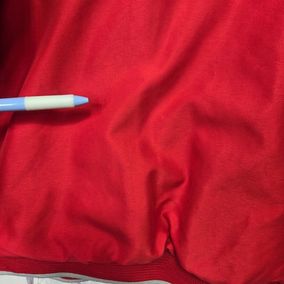 Ohio State Buckeyes Red Pullover Windbreaker Jacket Mens XL V-Neck Insulated - Picture 5 of 12